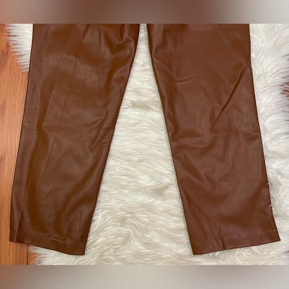NWT DO+BE High Rise Vegan Leather Cropped Pants Brown Size Small - Picture 9 of 9